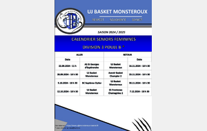 Calendriers Seniors Féminines 
Division 3 Poule B - Phase 1